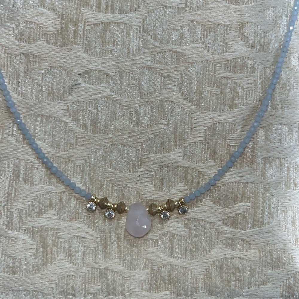 Fine jewelry hand made necklace rose quartz